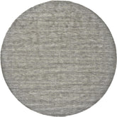 10' Gray And Ivory Round Wool Hand Woven Stain Resistant Area Rug